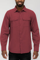 Men's Shirts - FlannelsMens Solid Flannel Shirt 8 Colors - VacationGrabs