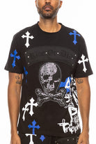 Men's Shirts - Tee'sMens Chrome Cross Skull Tshirt - VacationGrabs