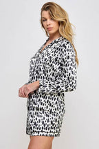 Womens Black and White Dalmy PJ Set - VacationGrabs