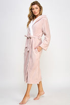 Women's Sleepwear/LoungewearJanette Pink Hooded Plush Robe - VacationGrabs