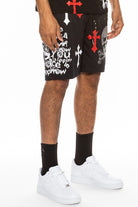 Men's ShortsMens Chrome Cross Skull Shorts - VacationGrabs