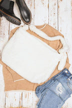 Boucle Sherpa Messenger Bag - VacationGrabs