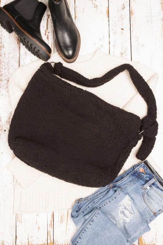 Boucle Sherpa Messenger Bag - VacationGrabs