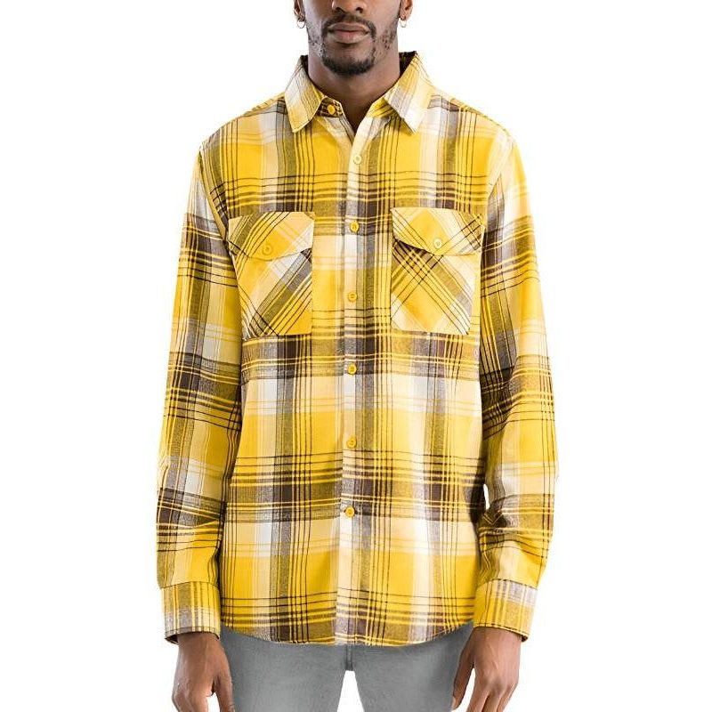 Long Sleeve Checker Plaid Flannel Shirts - VacationGrabs