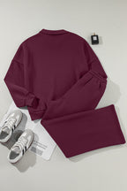 Solid Zip-Up Jacket and Drawstring Pants Set