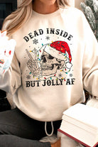 Women's Sweatshirts & HoodiesDead Inside but Jolly AF Graphic Sweatshirt - VacationGrabs