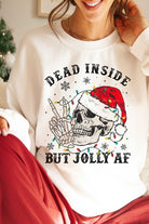 Women's Sweatshirts & HoodiesDead Inside but Jolly AF Graphic Sweatshirt - VacationGrabs