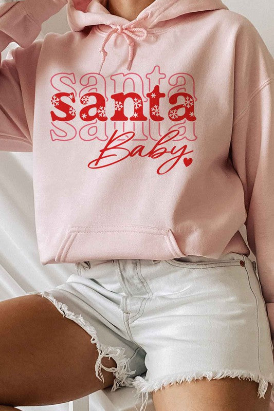 Women's Sweatshirts & HoodiesSanta Baby Christmas Hoodie Plus Size - VacationGrabs