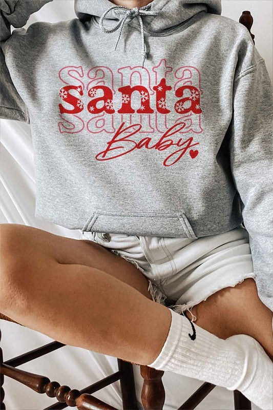 Women's Sweatshirts & HoodiesSanta Baby Christmas Hoodie Plus Size - VacationGrabs