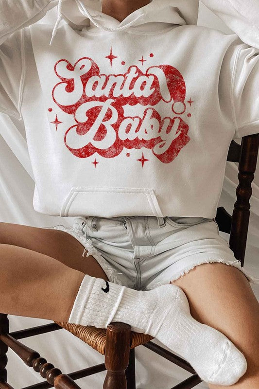 Women's Sweatshirts & HoodiesPlus Santa Baby Christmas Graphic Hoodie - VacationGrabs