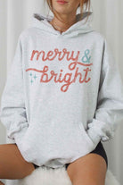 Women's Sweatshirts & HoodiesMerry and Bright Graphic Hoodie Plus Size - VacationGrabs