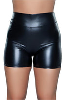 Women's ShortsWomens Faux Leather Solid Shorts - VacationGrabs