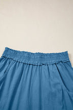 Smocked High Waist Drawstring Pocket Jogger Pants