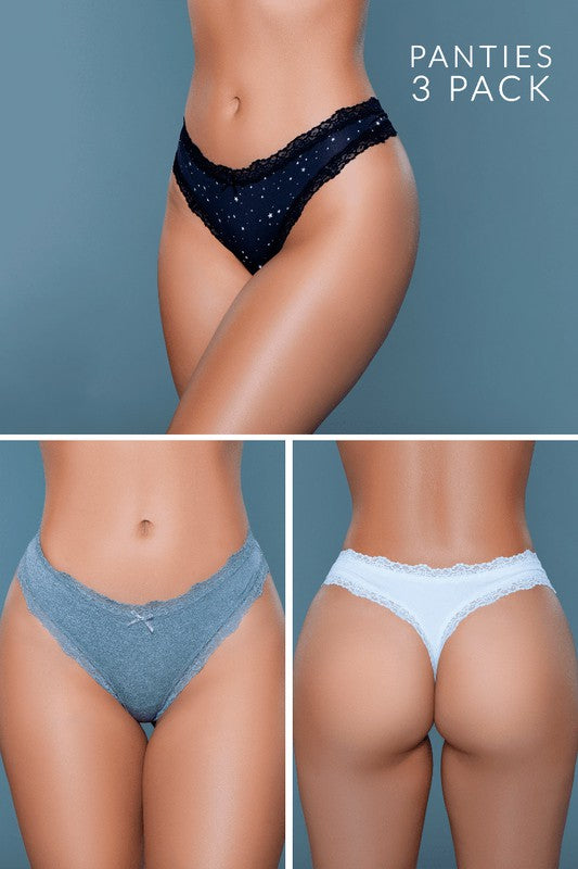 Women's Lingerie SetsJade Thong 3 Pack Womens Underwear - VacationGrabs