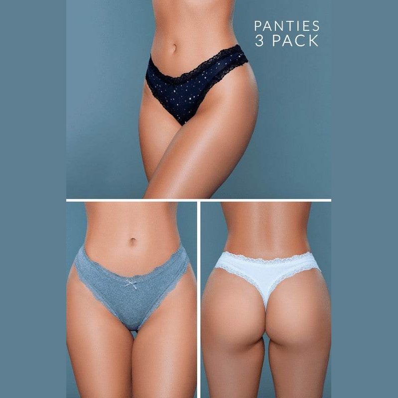 Jade Thong 3 Pack Womens Underwear - VacationGrabs