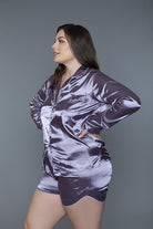 Women's Sleepwear/LoungewearPlus Size Purple Liz Silky PJ Set - VacationGrabs