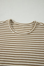 Stripe Textured Knit Top & Shorts Set