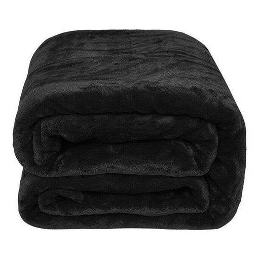 Black Super Soft Cozy Bed Throw Flannel Blanket - VacationGrabs