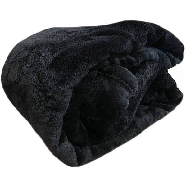 Black Super Soft Cozy Bed Throw Flannel Blanket - VacationGrabs