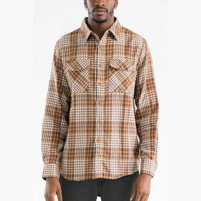 Long Sleeve Flannel Full Plaid Checkered Shirt - VacationGrabs
