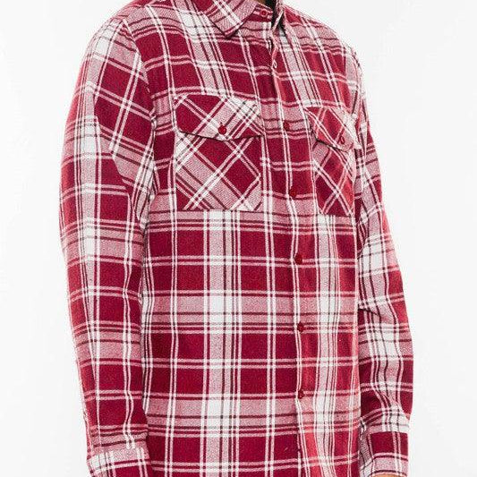 Men's Shirts - Flannels Long Sleeve Flannel Full Plaid Checkered Shirt