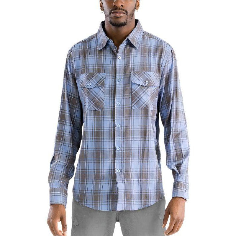 Long Sleeve Flannel Full Plaid Checkered Shirt - VacationGrabs