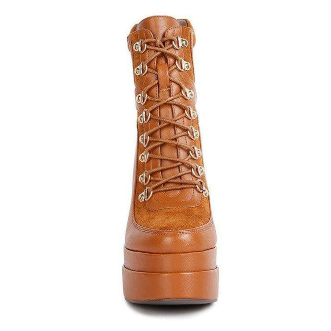 Beamer Faux Leather High Heeled Ankle Boots - VacationGrabs
