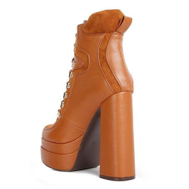 Beamer Faux Leather High Heeled Ankle Boots - VacationGrabs