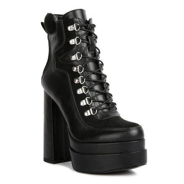Beamer Faux Leather High Heeled Ankle Boots - VacationGrabs