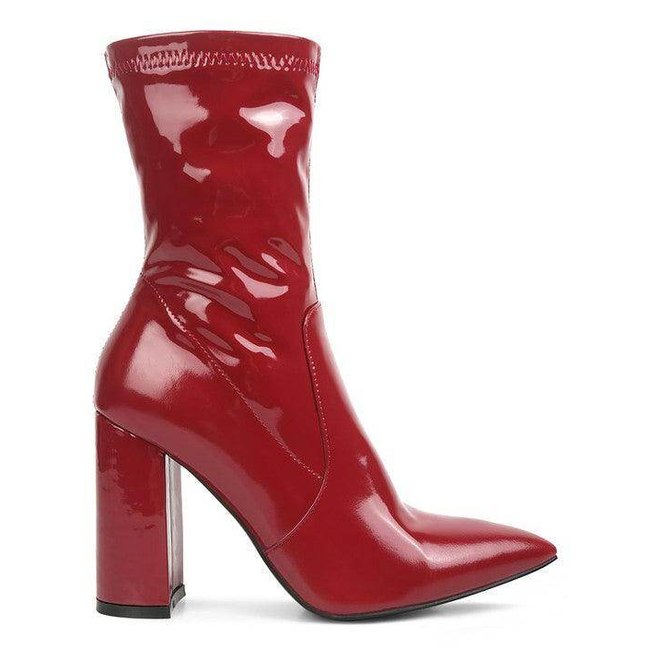 Pluto Block Heel Stiletto Ankle Boot - VacationGrabs
