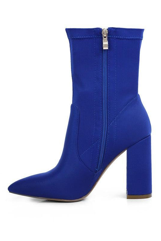 Women's Shoes - Boots Ankle Lycra Block Heeled Boots