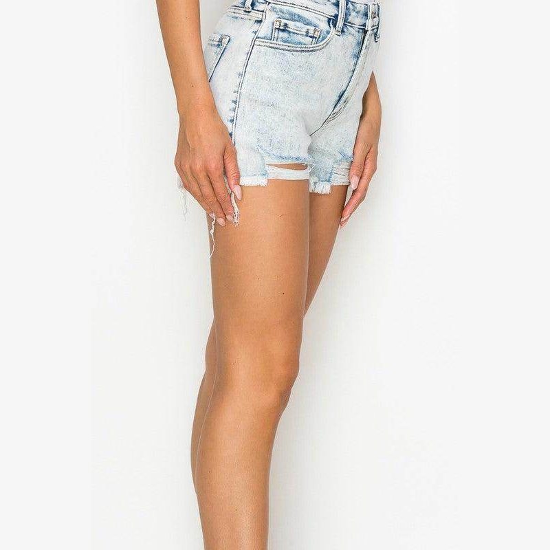 High Rise Frayed Hem Shorts for Women - VacationGrabs