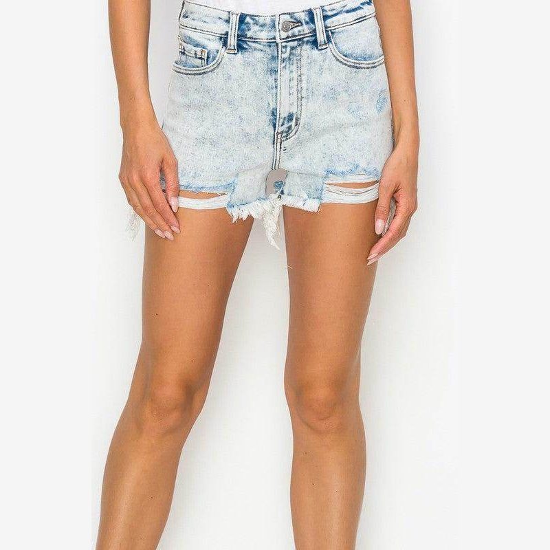 High Rise Frayed Hem Shorts for Women - VacationGrabs