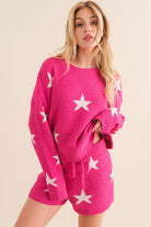 Women's Outfits & SetsSoft Long Sleeve Star Print Top and Short Set - VacationGrabs