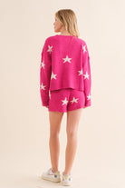 Women's Outfits & SetsSoft Long Sleeve Star Print Top and Short Set - VacationGrabs