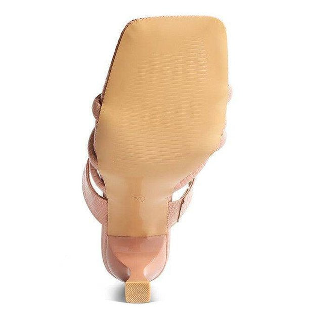 Criss Cross Strap Heel Sandals - VacationGrabs
