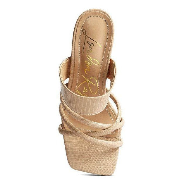 Criss Cross Strap Heel Sandals - VacationGrabs
