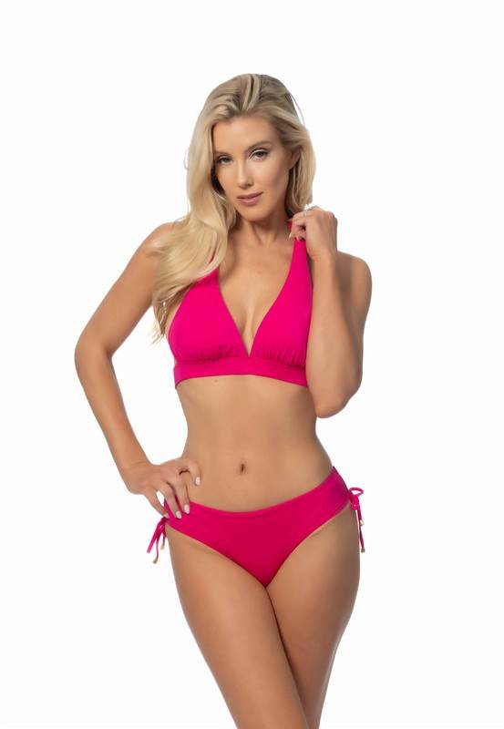 Solid Halter Biikini Set With Ruching Side Bottom - VacationGrabs