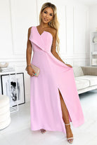 Women's Dresses Pink One-Shoulder Maxi Dress