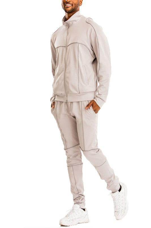 Reflective Piping Track Sets for Men - VacationGrabs
