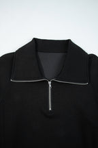 Solid Quarter-Zip Top and Drawstring Pants Set