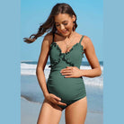 Ruch Floral Maternity Swimsuit Pregnancy Swimwear - VacationGrabs