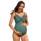 Ruch Floral Maternity Swimsuit Pregnancy Swimwear - VacationGrabs