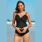 Ruch Floral Maternity Swimsuit Pregnancy Swimwear - VacationGrabs