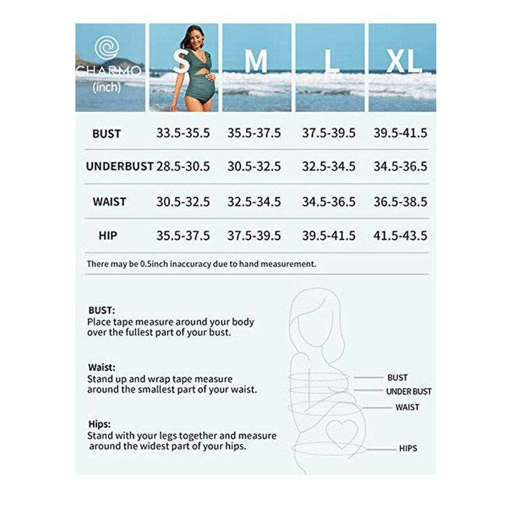 Ruch Floral Maternity Swimsuit Pregnancy Swimwear - VacationGrabs