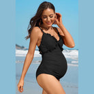 Ruch Floral Maternity Swimsuit Pregnancy Swimwear - VacationGrabs