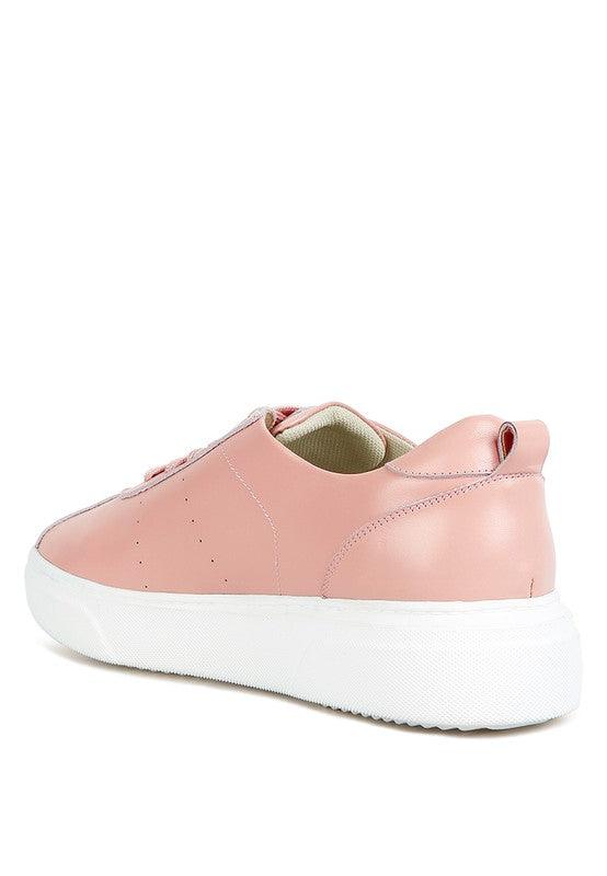 Women's Shoes - Sneakers Women's Tennis Shoes Magull Solid Lace Up Leather Sneakers