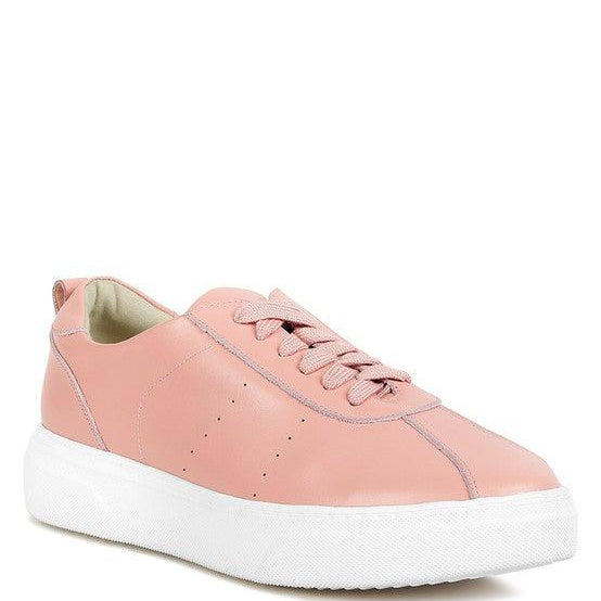 Women's Shoes - Sneakers Women's Tennis Shoes Magull Solid Lace Up Leather Sneakers