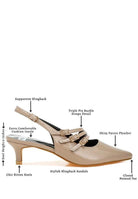 Kanebei Triple Strap Slingback Sandals - VacationGrabs