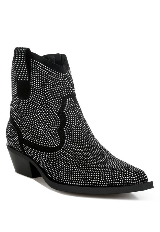 Women's Shoes - BootsCostello Rhinestones Embellished Cowboy Boots - VacationGrabs